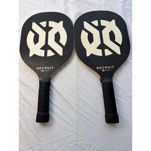Onix Recruit Pickleball Paddles Set of 2 Wood Beginner Rackets Black White Logo